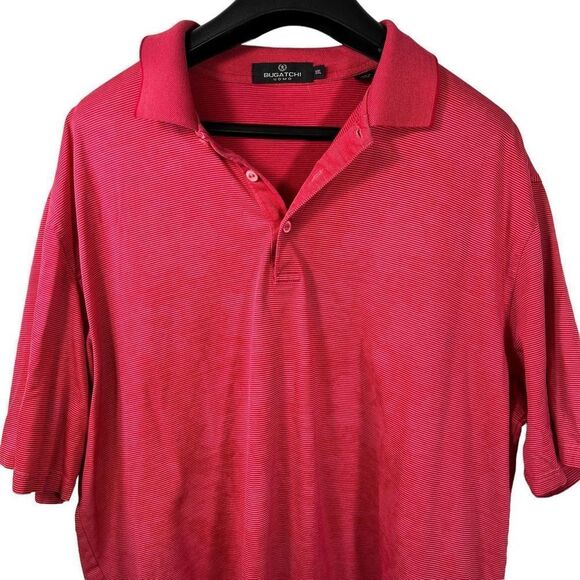 Bugatchi Uomo Men's Red Mercerized Cotton Short Sleeve Polo Size XXL - Picture 4 of 11